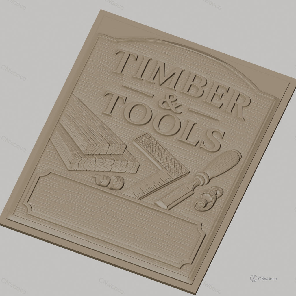 Fichier CNC & impression 3D thème bois et outils, planche, équerre, ciseau à bois, copeaux, haute qualité relief STL