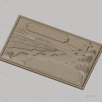 Fichier CNC & impression 3D paysage plage empreintes croix coucher de soleil haute qualité relief STL