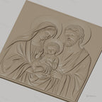 Fichier CNC & impression 3D Sainte Famille, Vierge Marie, Jésus enfant et Saint Joseph, haute qualité relief STL