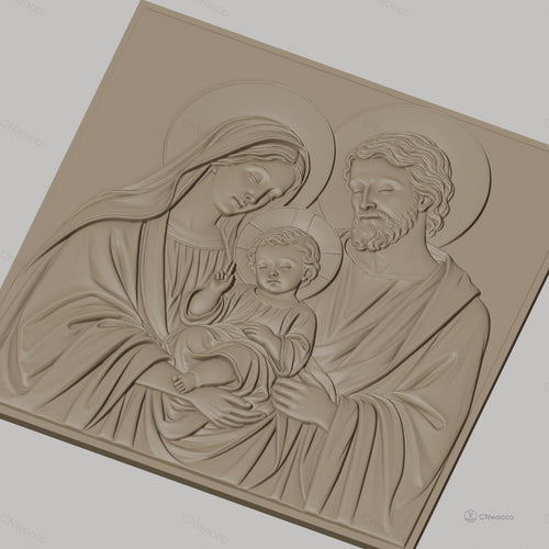 Fichier CNC & impression 3D Sainte Famille, Vierge Marie, Jésus enfant et Saint Joseph, haute qualité relief STL