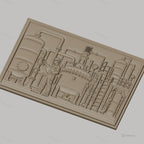 Fichier CNC & impression 3D industrie chimique, machine usine avec opérateur, haute qualité relief STL