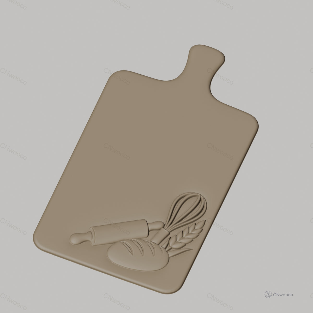 Fichier CNC cuisine, pain, rouleau, fouet, épi de blé bas-relief pour sculpture sur bois, STL
