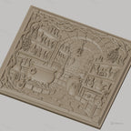 Fichier CNC & impression 3D laboratoire d'alchimie, chaudron, flacons, crâne, coffre, haute qualité relief STL