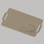 Fichier CNC planche à découper jambon et herbes, bas-relief pour sculpture sur bois, STL