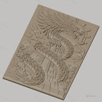 Fichier CNC & impression 3D dragon aztèque, pyramide ancienne et nuages, haute qualité relief STL