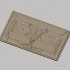 Fichier CNC & impression 3D décoration western, crâne de taureau et paysage désertique, haute qualité relief STL