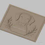 Fichier CNC & impression 3D chien dalmatien portrait avec feuilles décoration haute qualité relief STL