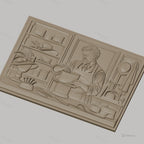 Fichier CNC & impression 3D chapelier en atelier, préparation de chapeaux haute qualité relief STL