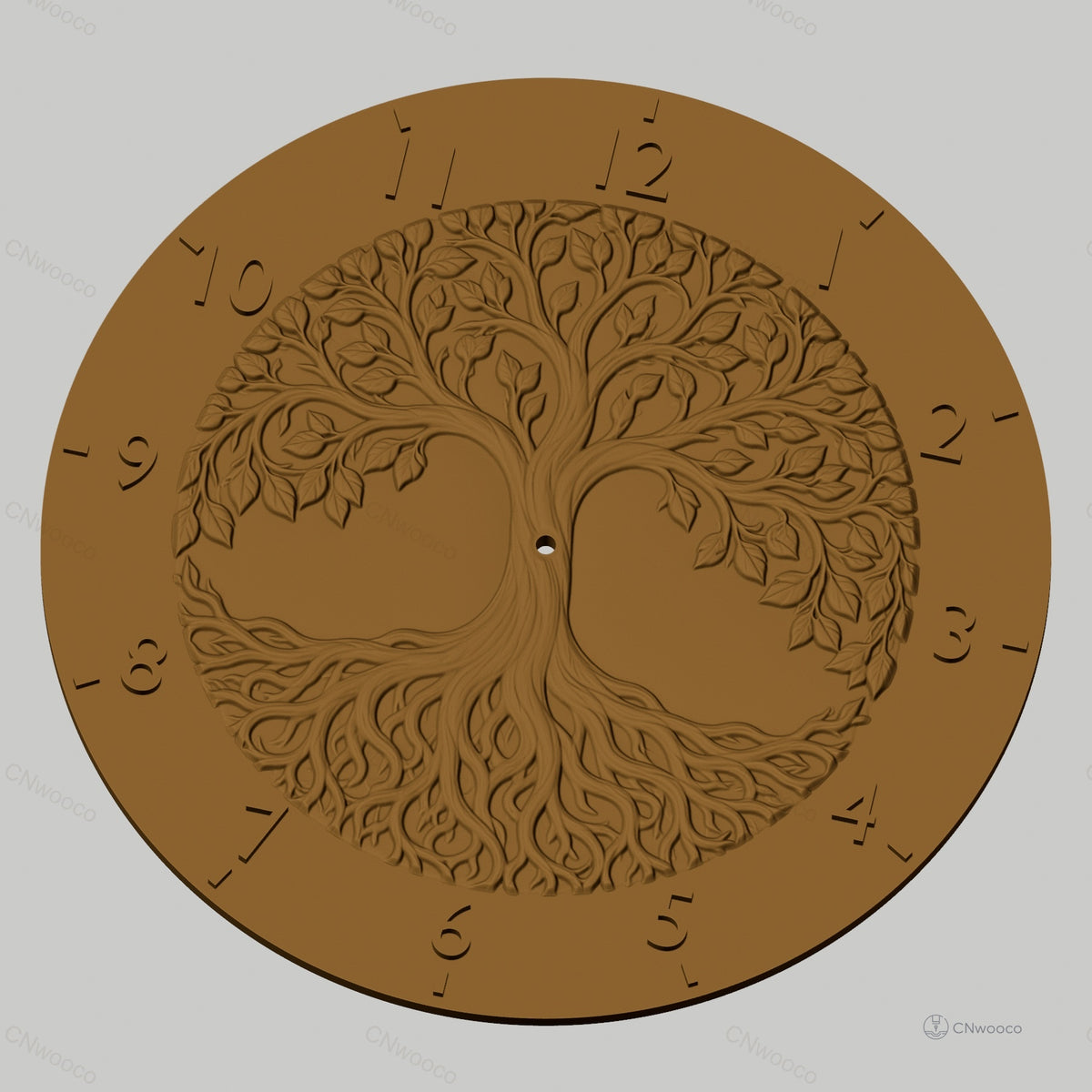 Fichier CNC & impression 3D horloge murale arbre de vie en relief STL