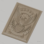 Fichier CNC & impression 3D aigle emblème, bouclier étoiles et feuilles, haute qualité relief STL