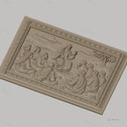 Fichier CNC & impression 3D Jésus enseignant ses disciples, scène biblique panoramique, haute qualité relief STL
