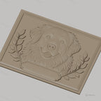 Fichier CNC & impression 3D chien Golden Retriever, visage détaillé avec feuillage, haute qualité relief STL