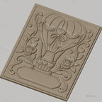 Fichier CNC & impression 3D montgolfière coeur, roses et ornements décoratifs, haute qualité relief STL