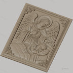 Fichier CNC & impression 3D ange gardien avec enfant, scène religieuse de protection, haute qualité relief STL