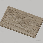 Fichier CNC & impression 3D scène de menuiserie père et fils, atelier avec outils, haute qualité relief STL