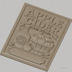 Fichier CNC & impression 3D Apple Cider, panier de pommes et bouteille, haute qualité relief STL