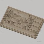 Fichier CNC & impression 3D poisson bass, canne à pêche, paysage lac haute qualité relief STL