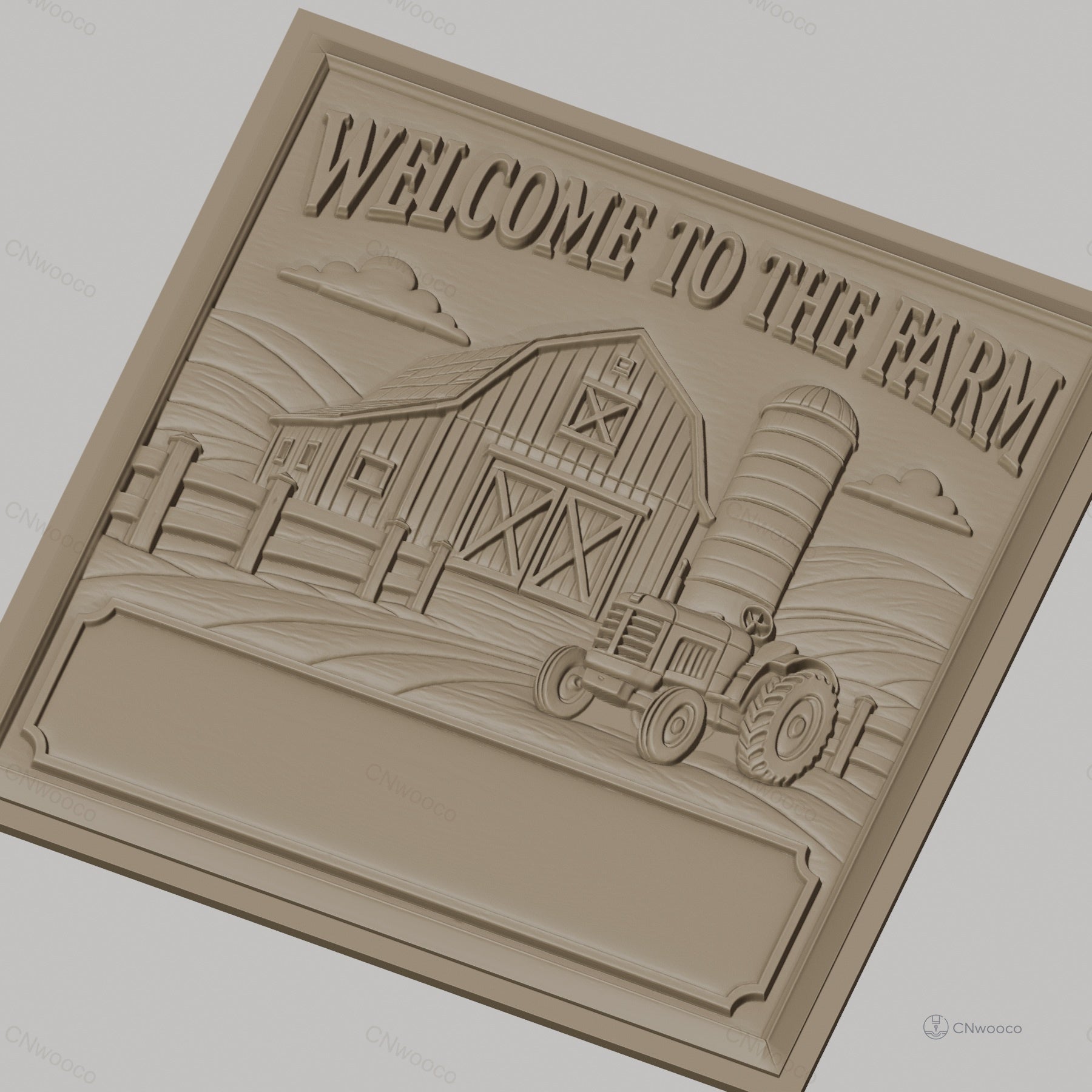 Fichier CNC & impression 3D ferme, grange, tracteur, silo, paysage agricole, haute qualité relief STL