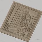 Fichier CNC & impression 3D Jésus frappant à la porte, scène biblique avec lanterne, haute qualité relief STL