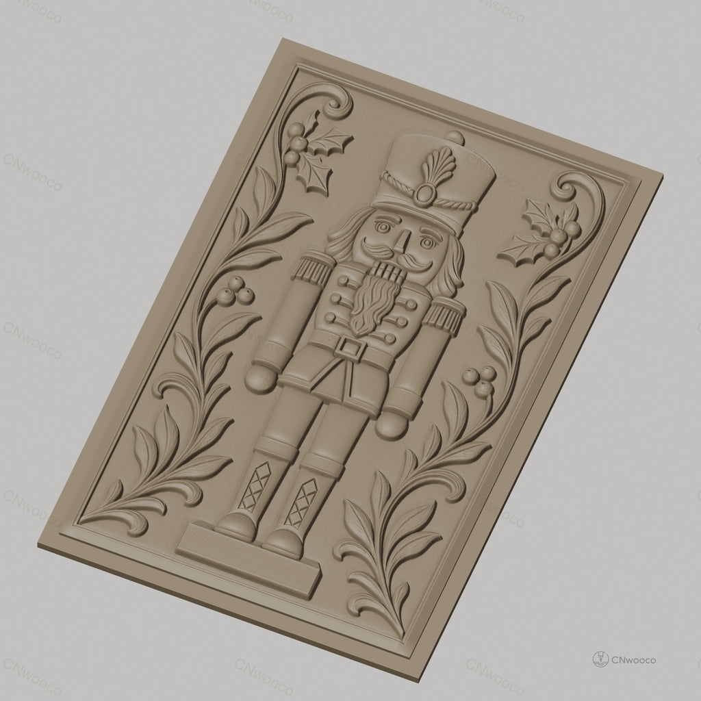 Fichier CNC & impression 3D casse-noisette, décoration florale, haute qualité relief STL