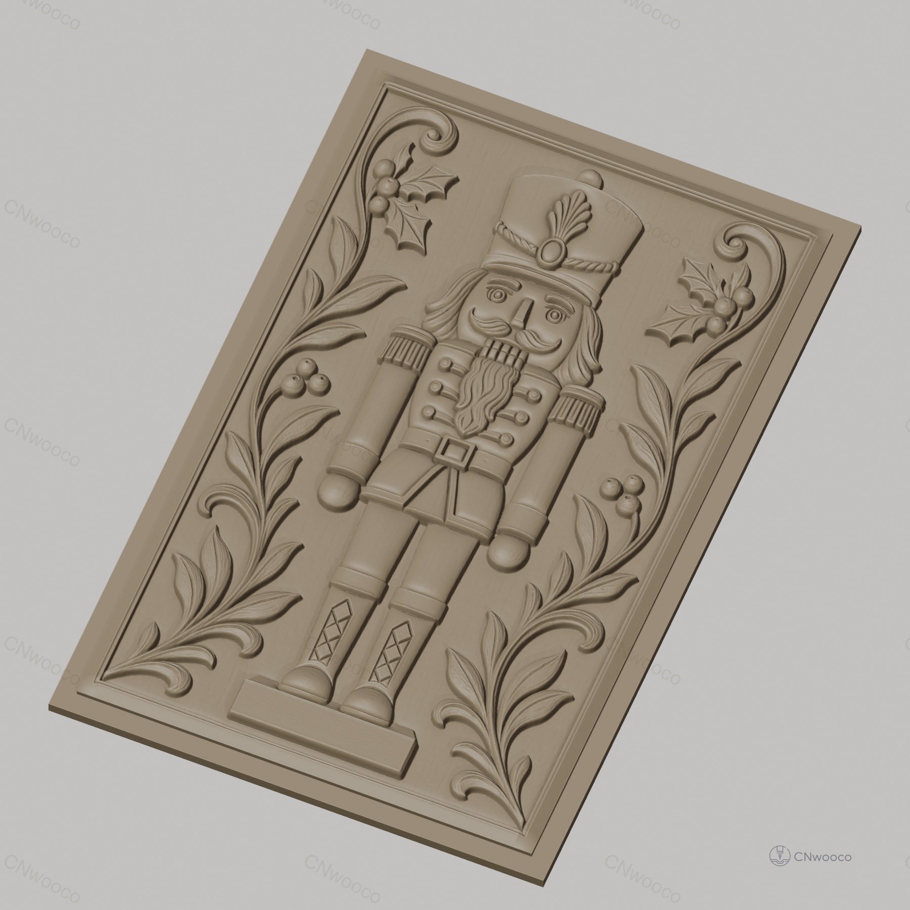 Fichier CNC & impression 3D casse-noisette, décoration florale, haute qualité relief STL