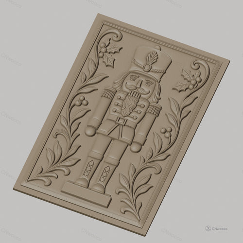 Fichier CNC & impression 3D casse-noisette, décoration florale, haute qualité relief STL