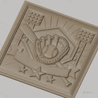 Fichier CNC & impression 3D baseball, gant balle battes et stade, haute qualité relief STL