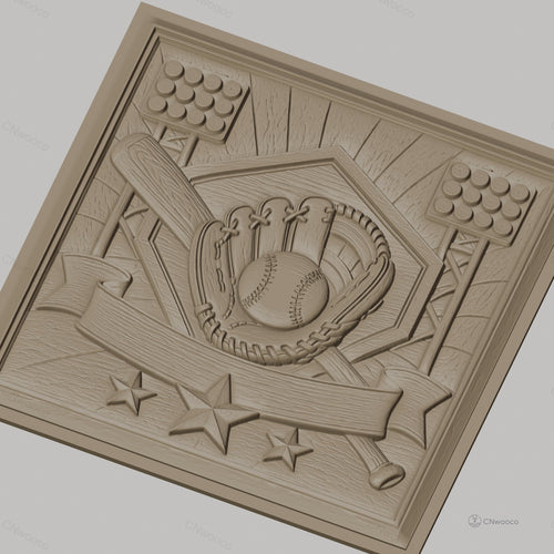 Fichier CNC & impression 3D baseball, gant balle battes et stade, haute qualité relief STL