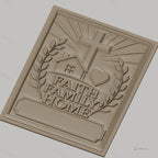 Fichier CNC & impression 3D foi, famille, maison avec croix et coeur, haute qualité relief STL