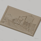 Fichier CNC & impression 3D scène ferroviaire avec wagon et réservoir d'eau, haute qualité relief STL