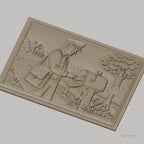 Fichier CNC & impression 3D facteur, boîte aux lettres, paysage campagne, haute qualité relief STL