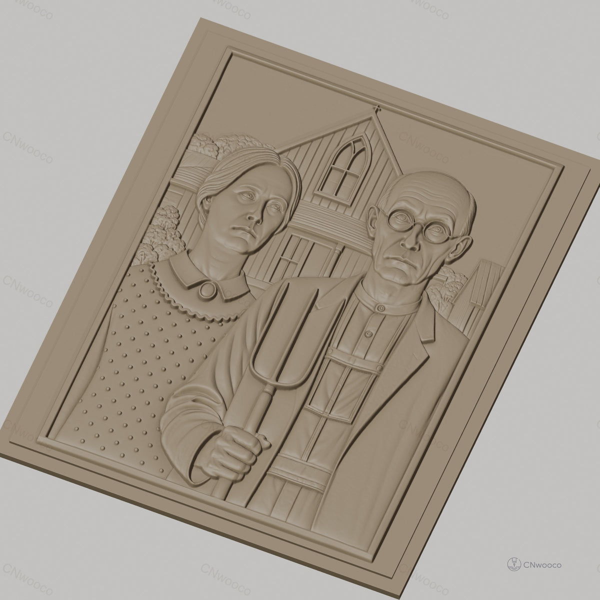Fichier CNC & impression 3D portrait homme femme ferme maison haute qualité relief STL