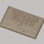 Fichier CNC & impression 3D message religieux, route vers croix, texte choix de la foi, haute qualité relief STL