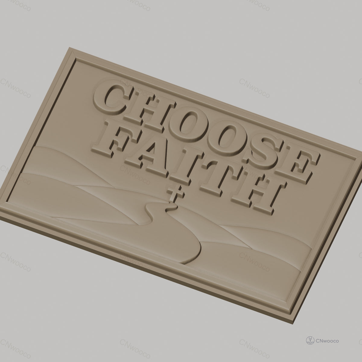 Fichier CNC & impression 3D message religieux, route vers croix, texte choix de la foi, haute qualité relief STL