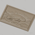 Fichier CNC & impression 3D orque sautant, vague, montagne et forêt, haute qualité relief STL