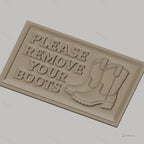 Fichier CNC & impression 3D signalétique boot remove, bottes, panneau message, haute qualité relief STL