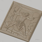 Fichier CNC & impression 3D Hercule poussant les colonnes, muscles et ruines, haute qualité relief STL