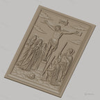 Fichier CNC & impression 3D crucifixion de Jésus, personnages religieux et soldats romains, haute qualité relief STL