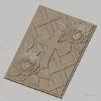 Fichier CNC & impression 3D Croix et roses avec motif treillis, haute qualité relief STL