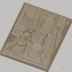 Fichier CNC & impression 3D scène forgeron industriel, atelier ancien avec machine et forgeron, haute qualité relief STL