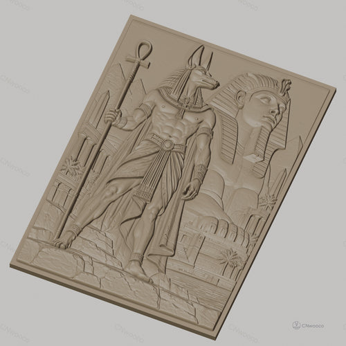 Fichier CNC & impression 3D Égypte antique, Anubis, Sphinx, pyramides, haute qualité relief STL