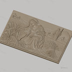 Fichier CNC & impression 3D Moisson ancienne, femme et paysans récoltant le blé, haute qualité relief STL