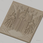 Fichier CNC & impression 3D portes célestes, anges gardiens avec épées, haute qualité relief STL