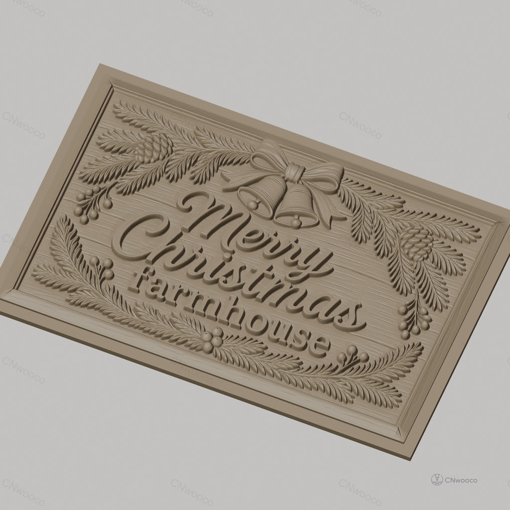 Fichier CNC & impression 3D Noël, décorations de ferme, cloches, pommes de pin, haute qualité relief STL
