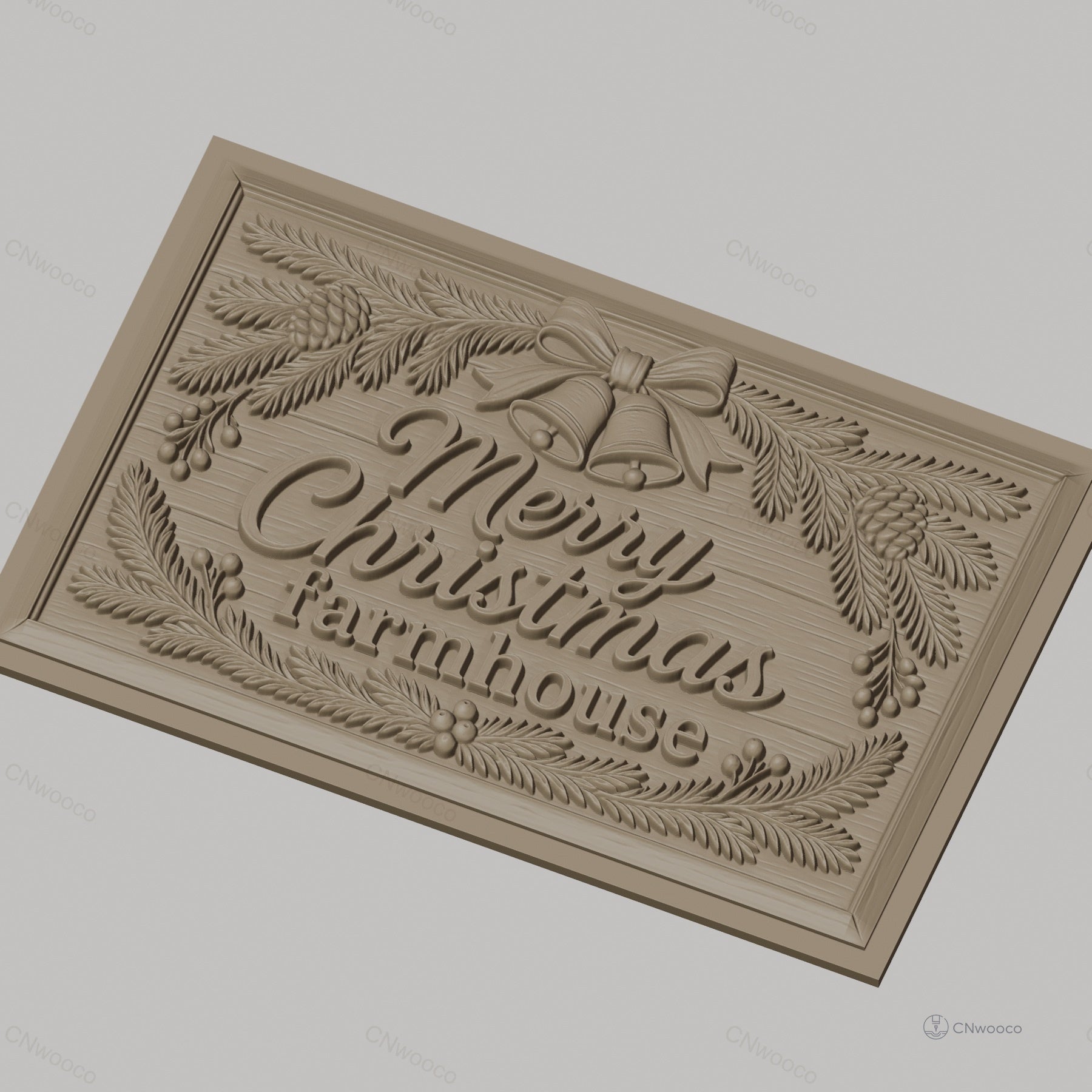 Fichier CNC & impression 3D Noël, décorations de ferme, cloches, pommes de pin, haute qualité relief STL