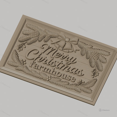Fichier CNC & impression 3D Noël, décorations de ferme, cloches, pommes de pin, haute qualité relief STL