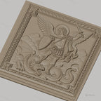 Fichier CNC & impression 3D saint Michel archange, ange guerrier avec dragon, haute qualité relief STL