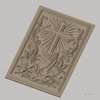 Fichier CNC & impression 3D religieuse, croix, mains en prière, lys, haute qualité relief STL