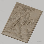 Fichier CNC & impression 3D Jésus en prière au jardin, arbres, disciples endormis, haute qualité relief STL