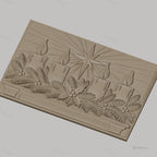 Fichier CNC & impression 3D décoration de Noël, bougies, houx, étoile, haute qualité relief STL